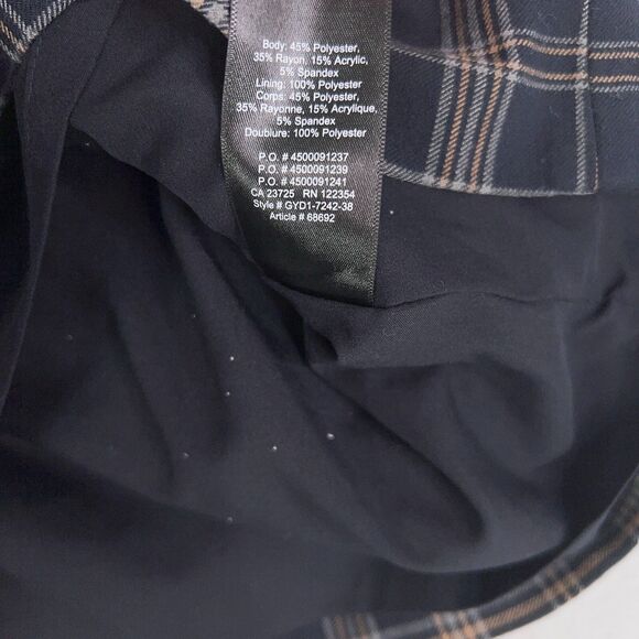Aritzia Babaton Skirt Women 0 Yellow Black Plaid Dark Academia Preppy Schoolgirl - Picture 14 of 15